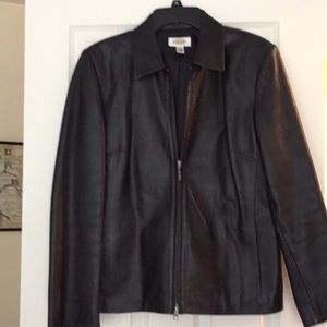 Talbot’s black leather jacket, size 10